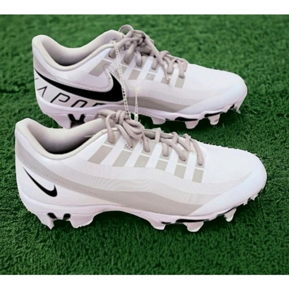 Nike‎ FASTFLEX VAPOR Size 11 Pro Football Cleats White w SILVER Laced DQ5114-100